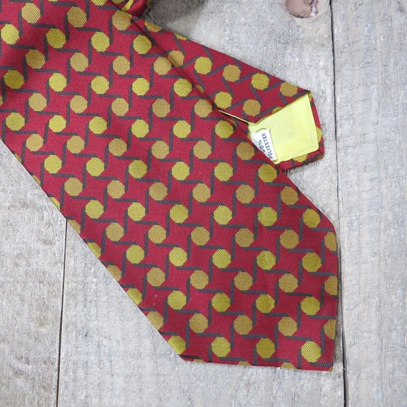 Vintage Gold Dot Tie 1970s Kitschy Mens Necktie