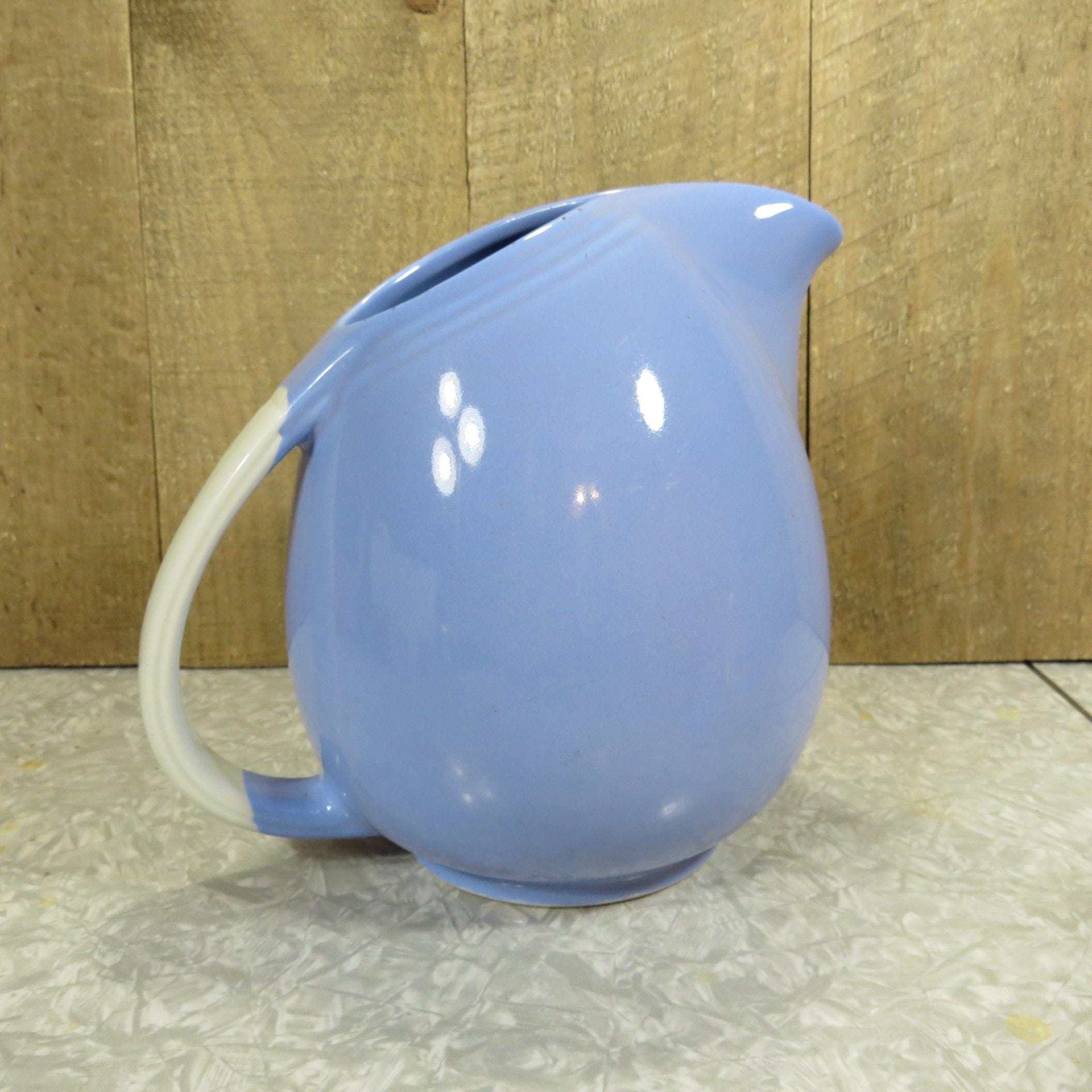 Vintage Blue Ceramic Ball Pitcher: Mid-century Modern Water  Vintage Blue Hall Ball Pitcher Blue Art Pottery USA Mid Century main image 2