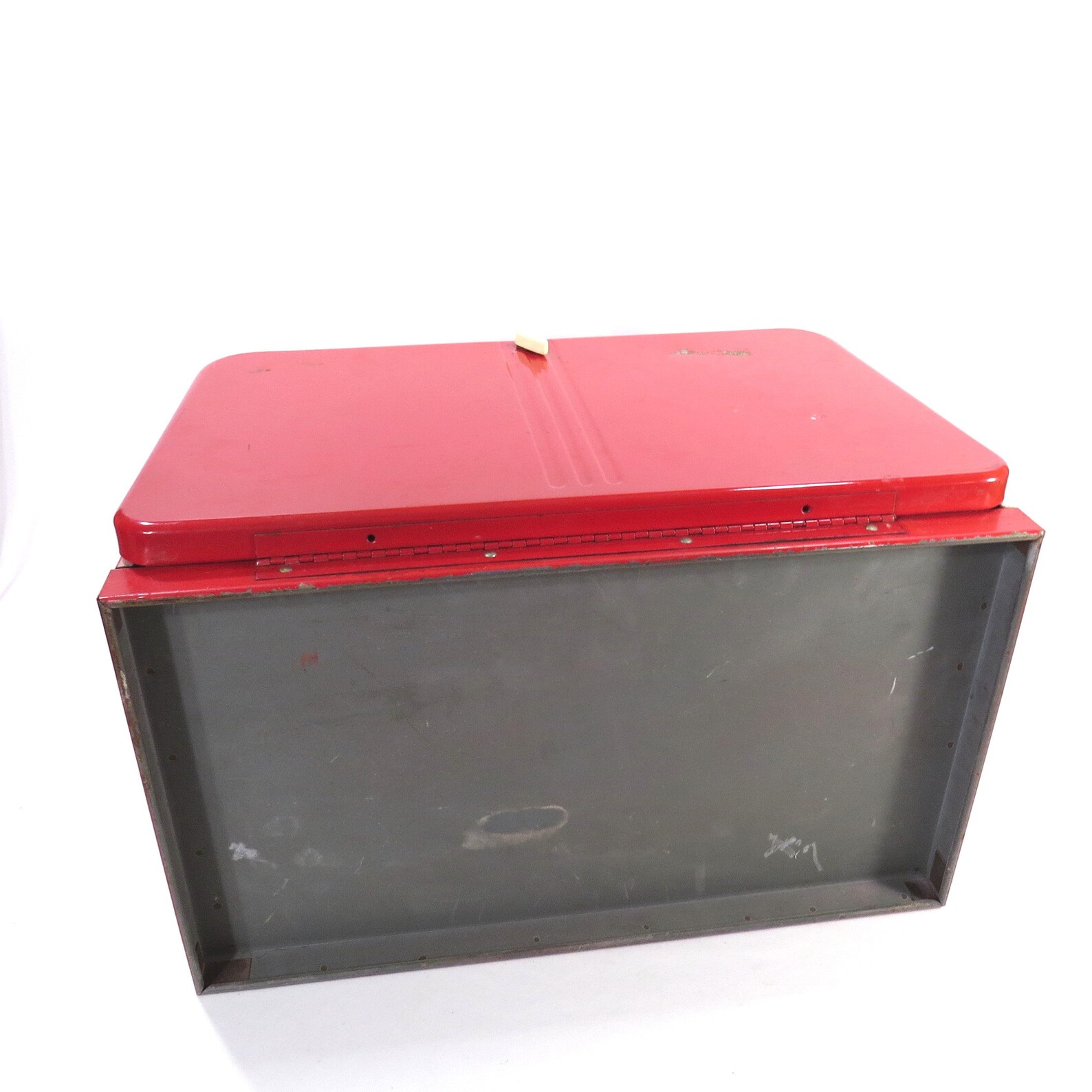 Vintage Red Metal Bread Box Mid Century Beauty Box Brand Bread Etsy