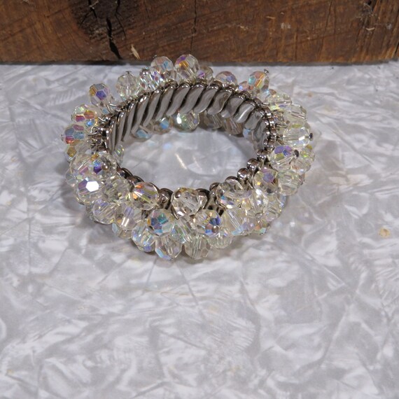 Vintage Japan Bergere Crystal Beads Stretch Expan… - image 3