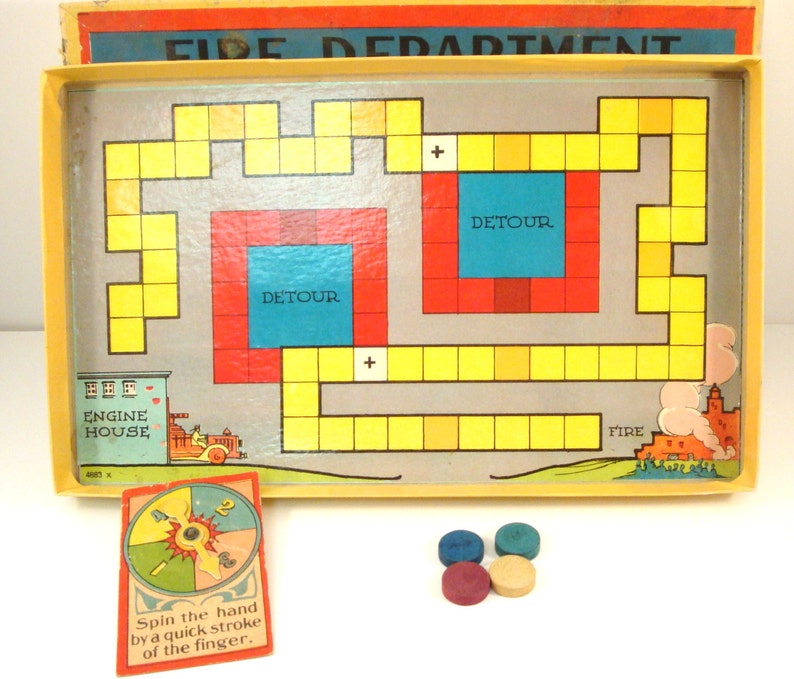 Fire Department Game Vintage 1930s Board Game by Milton Etsy