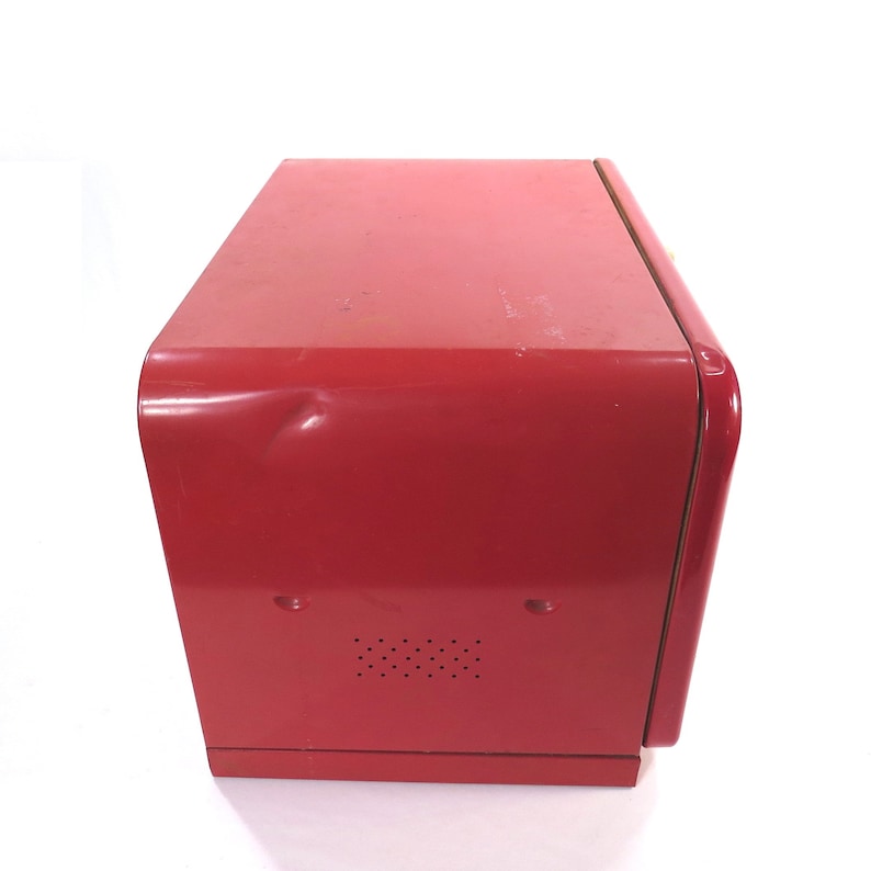 Vintage Red Metal Bread Box Mid Century Beauty Box Brand Bread Etsy