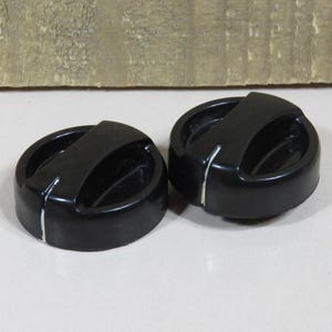 Vintage Black Plastic Control Knobs: Mid-Century Stove or Appliance Dials Replacement Parts (kbAH)