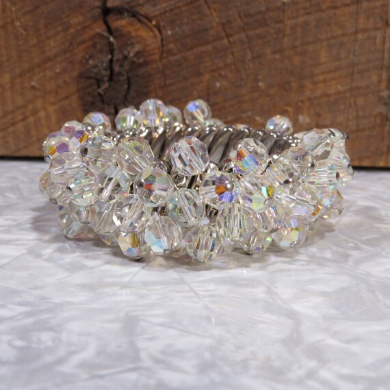 Vintage Japan Bergere Crystal Beads Stretch Expan… - image 2