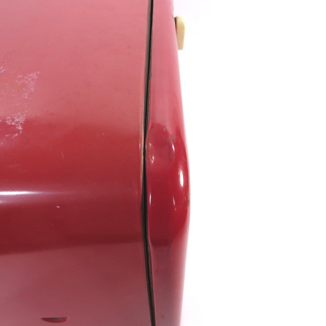 Vintage Red Metal Bread Box Mid Century Beauty Box Brand Bread Etsy