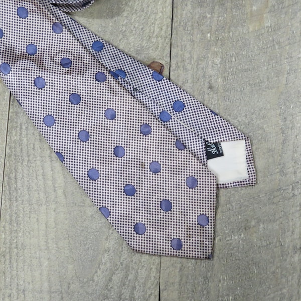 Kitschy Wide Jacquard Polka Dot Tie Vintage 1940s 1950s Haband Necktie Mens Retro Mans Tie