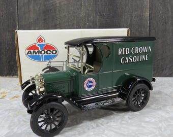 1991 ERTL Amoco Red Crown 1923 Chevy Truck Coin Bank, Original Box