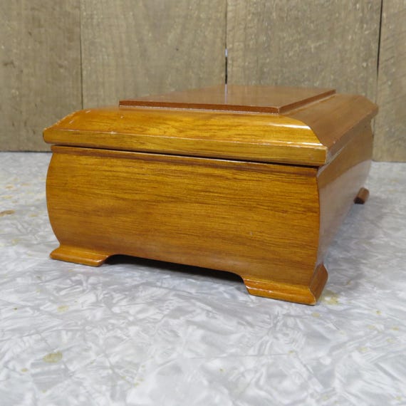 Wood Midcentury MELE Jewelry Music Box View 5
