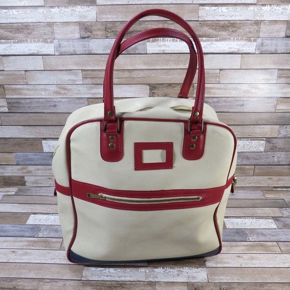 Red White and Blue Tennis Racquetball Bag Vintage