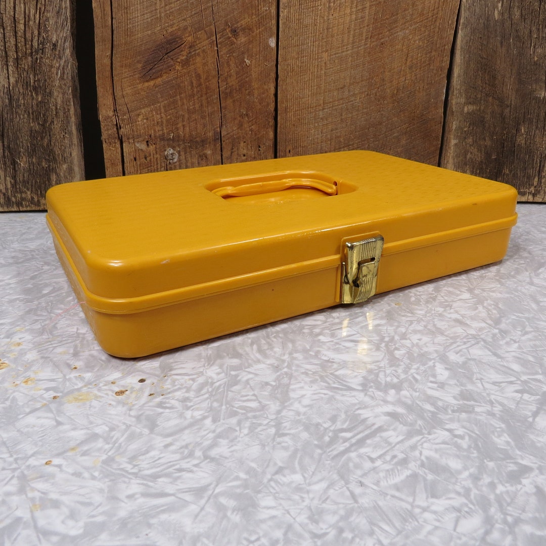 Vintage Sewing Box Wilson Mfg Wilhold Yellow Sewing Basket Etsy