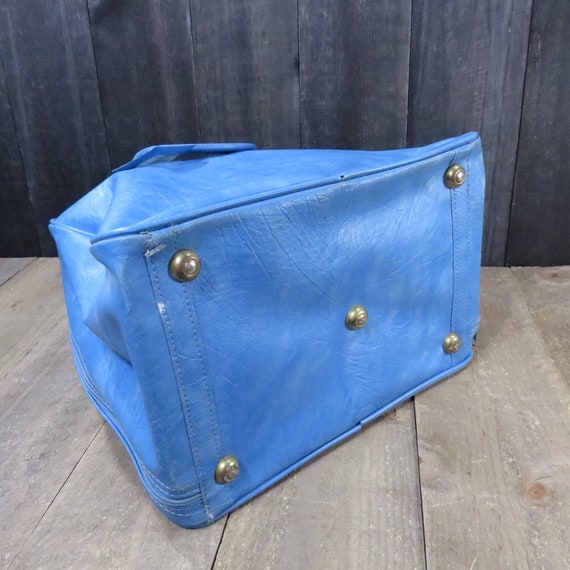 Vintage Blue Bowling Bag 1970s 1980s Retro Rockab… - image 6