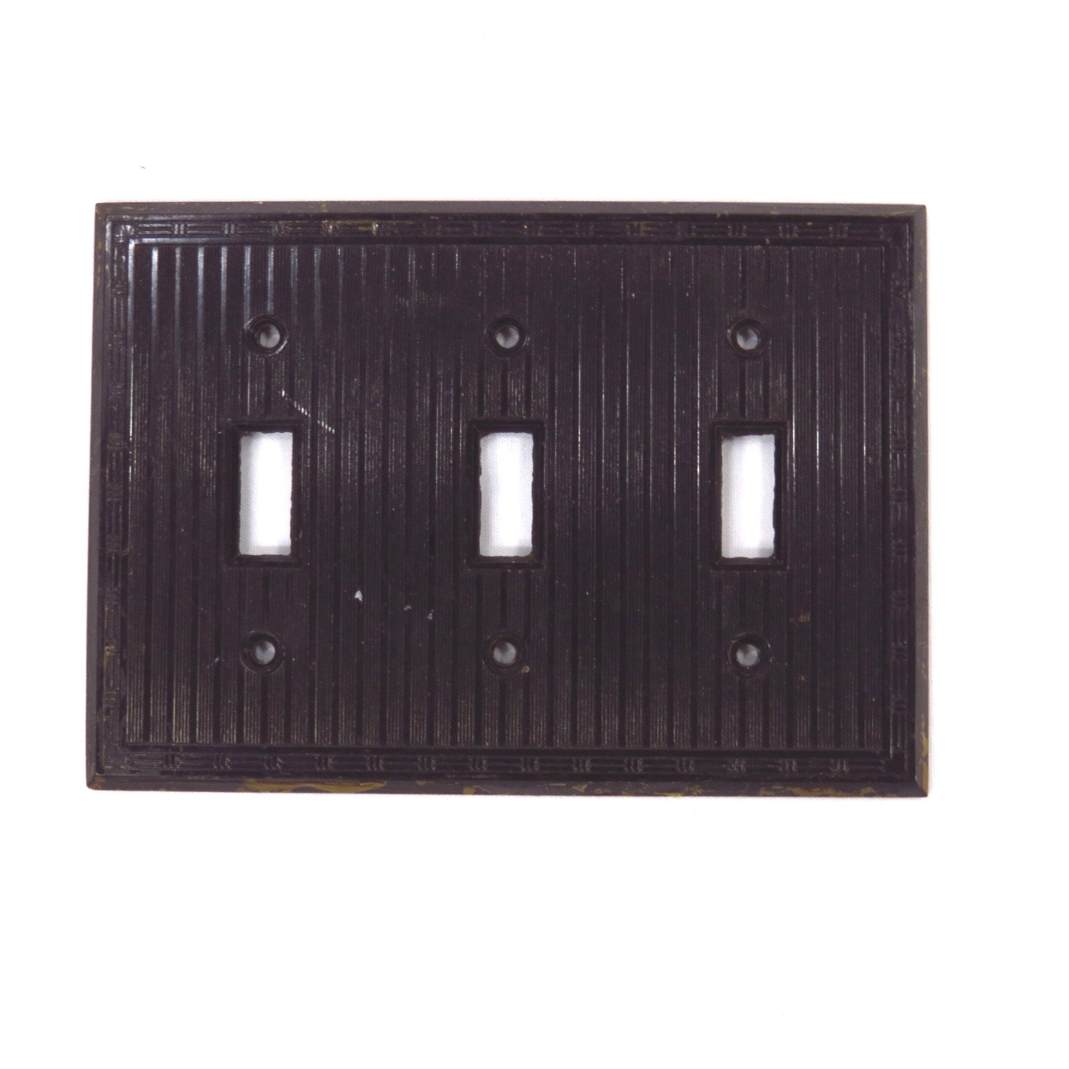 Vtg NOS Deal BAKELITE  Wall Light Switch/Socket Plate Cover Brown 