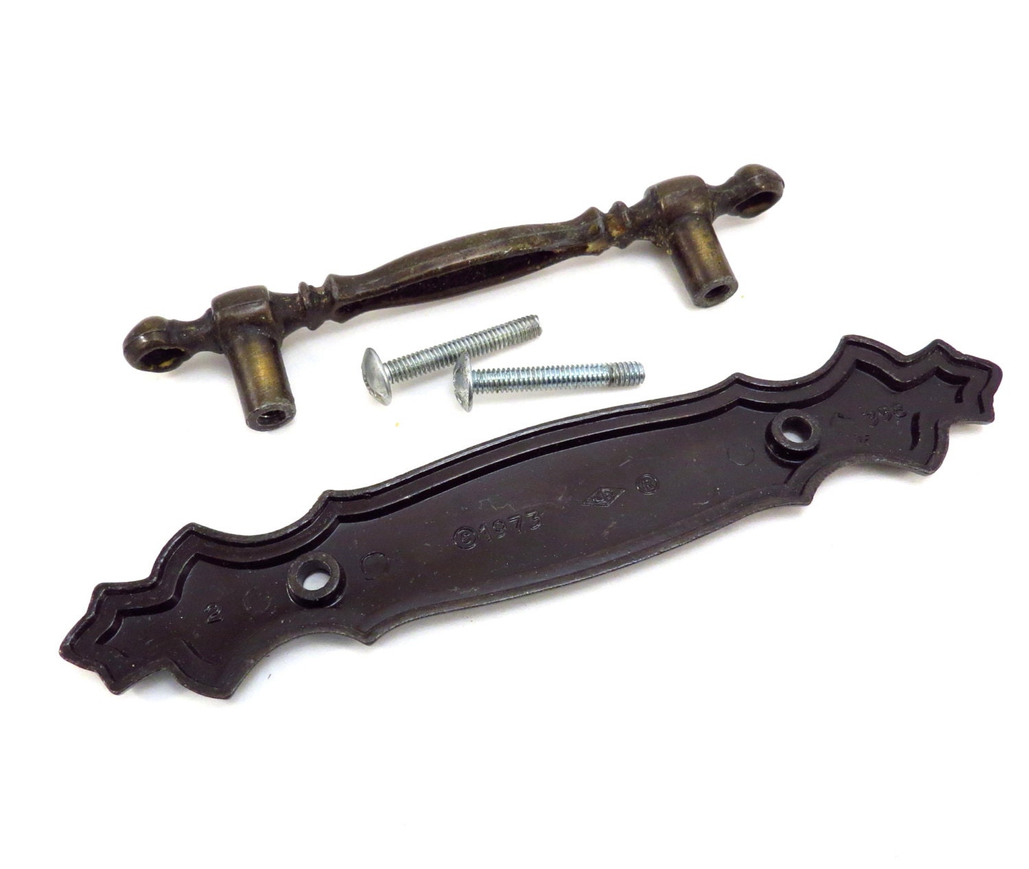 Antiqued Gold Drawer Pull and Back Plate Hardware Etsy