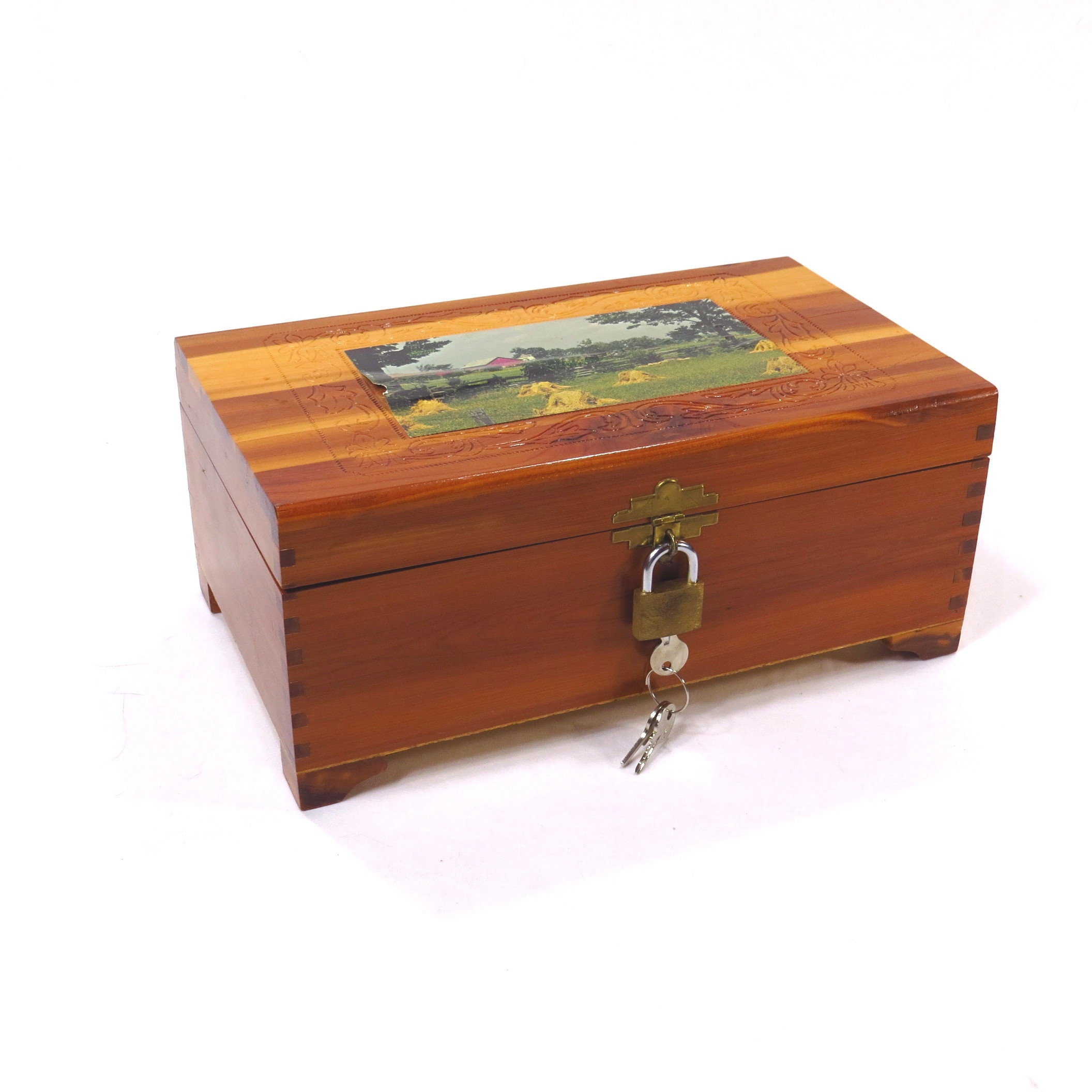 Vintage Box Purse Cedar Wood Jewelry Box Treasure Box Case 