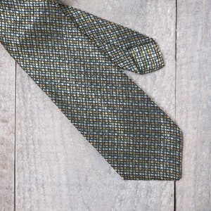Black and Gold Skinny Tie Vintage Mens Rockabilly 1960s Necktie Maisel Rat Pack Era