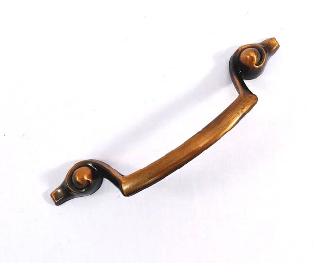 Antiqued Copper Mid Century Drawer Pull Vintage 1960s Cupboard Etsy