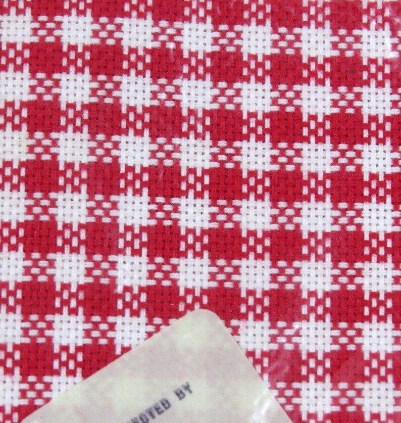 Vintage Bright Red Gingham Charles Craft Cross Stitch Fabric Etsy