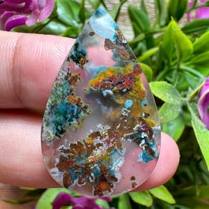 Chrysocolla in chalcedony native copper / Crystal healing/Gemstone jewelry