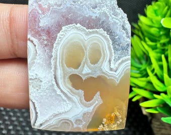 Orbicular Moss Agate Cabochon – Ternate Plume Agate