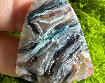 Blue Chrysocolla with Native Copper - Natural  spiderweb . Limited
