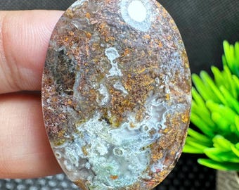 Chrysocolla Native Copper In Chalcedony Cabochon Gemstones