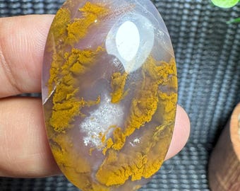 Purple Plume Agate  Cabochon Gemstone