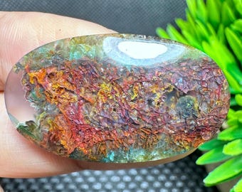 Chrysocolla Native Copper Multicolor flower in Calcedony Cabochon RARE  Gemstones
