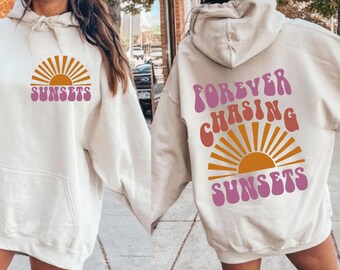Forever Chasing Sunsets SVG PNG Retro Summer Svg Retro Beach Svg Tropical Png Summer shirt Svg Aesthetic Summer Sublimation Front and back
