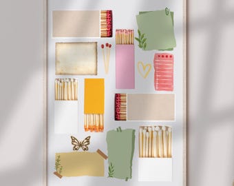 Editable Matchbook Poster Template | Blank Matchbook Template | Digital Download | Minimalist Printable Decor | DIY Matchbox Canva Template