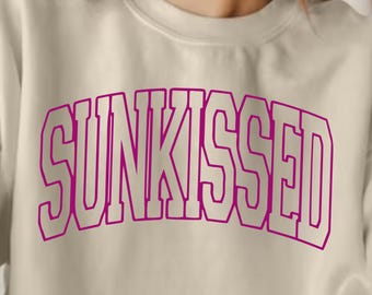 Sunkissed Svg Png, Varsity Sunkissed Svg Png, Summer Svg Png, Summer Vibes Svg Png, Vacay Vibes Svg Png, Cut File, Sublimation, Beach Png