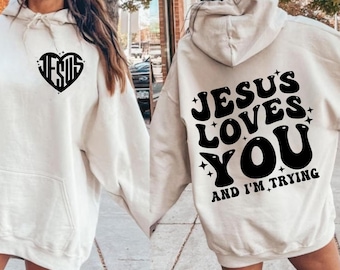 Boho Christian PNG Jesus PNG Sublimation Design Jesus Loves You and Me Png Bible Verse Shirt Religious Png Church Camp Tshirt DTF Download