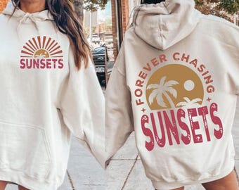 Forever Chasing Sunsets SVG PNG Retro Summer Svg Retro Beach Svg Tropical Png Summer shirt Svg Aesthetic Summer Sublimation Front and back