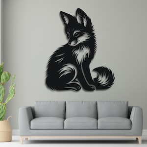 Svg d'art mural silhouette renard | Fichier de coupe SVG animaux sauvages de la forêt pour la découpe laser | Décoration boisée DXF Ai Cdr PDF | Téléchargement numérique
