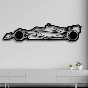 Formule auto SVG | F1 racewagen kunst aan de muur lasergesneden bestand voor CNC Glowforge Cricut | Hoge snelheid silhouet DXF Ai pdf-cdr | Digitaal decor