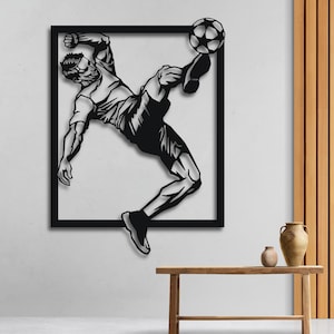 Fußballspieler Wandkunst SVG | Fußball Kick Pose Laser Cut Datei | Cricut DXF PDF Ai Cdr | Sport Dekor Digitaler Download