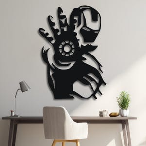 Iron Man Handschlag SVG | Superhero Wall Art Cut File für CNC Laser | Marvel-Held Cricut Dxf Ai Pdf CDR | Digital Download Vorlage