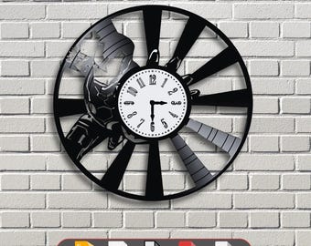Orologio da supereroe SVG / Punch Break Wall Art Silhouette File di taglio per laser / DXF Cdr Ai Pdf Svg per CNC Cricut Glowforge / Comic Decor Design