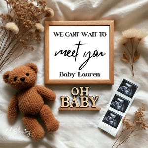 Schwangerschaftsankündigung Digitale Canva Vorlage | Gender Neutral Baby Reveal für Social Media | Bearbeitbare Sofort-Download-Ultraschallvorlage