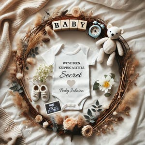 Editable Digital Pregnancy Announcement Template | Gender Neutral Baby Reveal for Social Media | Instant Download Ultrasound Template