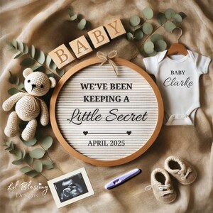 Schwangerschaftsankündigung Digitale Canva Vorlage | Gender Neutral Baby Reveal für Social Media | Bearbeitbare Sofort-Download-Ultraschallvorlage