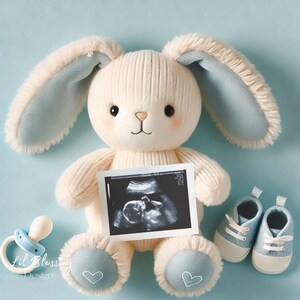 Boy Pregnancy Baby Announcement Digital | Editable Template Instant Download | Boy Gender Reveal For Social Media | Blue Teddy Bear