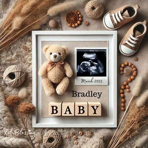 Editable Digital Pregnancy Announcement Template | Gender Neutral Baby Reveal for Social Media | Instant Download Ultrasound Design