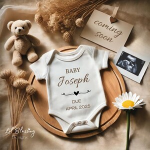 Schwangerschaftsankündigung Digitale Canva Vorlage | Gender Neutral Baby Reveal für Social Media | Bearbeitbare Sofort-Download-Ultraschallvorlage