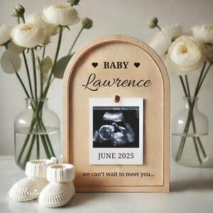 Wood Pregnancy Announcement Digital Canva Template | Gender Neutral Baby Reveal for Social Media | Editable Instant Download Template