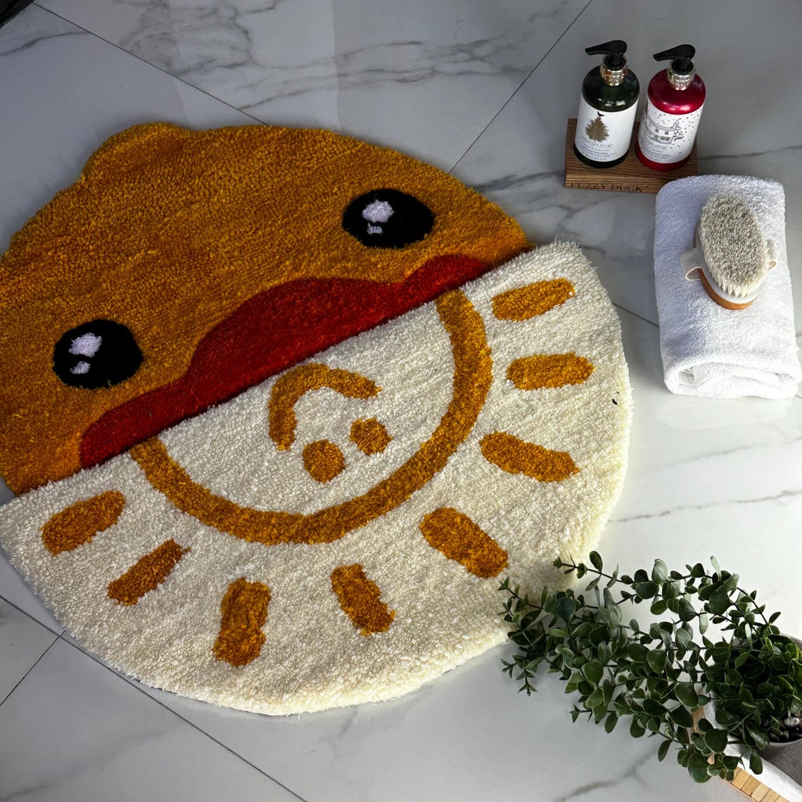 Sun-inspired Half-moon Shaped Handmade Rug 100% Handmade Soft & Fluffy ...