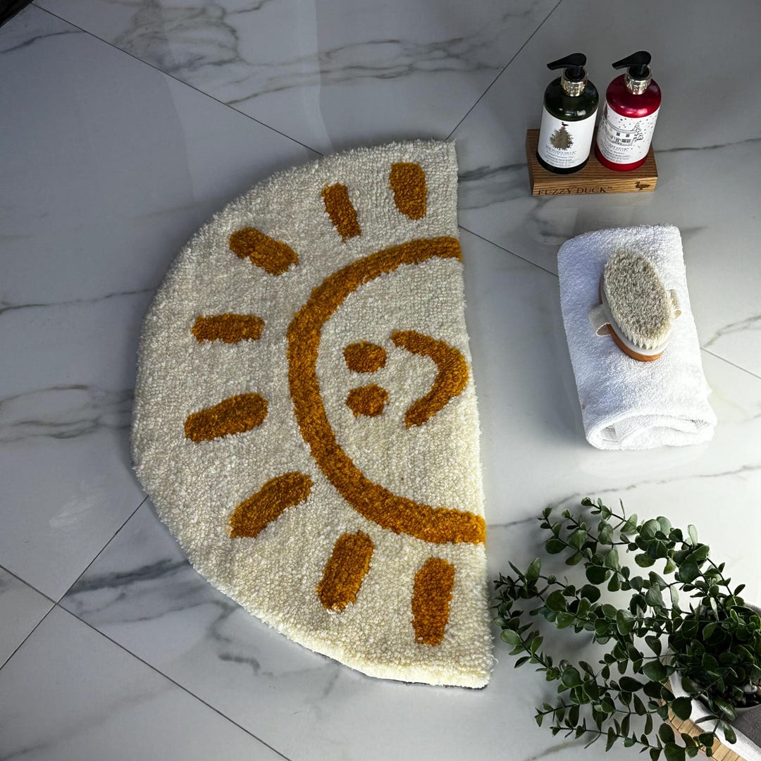 Sun-inspired Half-moon Shaped Handmade Rug 100% Handmade Soft & Fluffy ...
