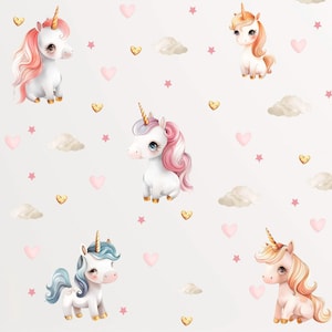 Unicorn Wall Stickers | Unicorn Wall Stickers Nursery | Pegasus Wall Decal | Unicorn Wall Art | Kids Bedroom Unicorn Decor