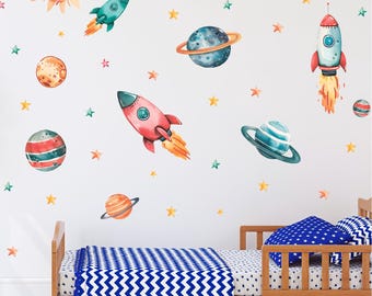 Planet Wall Stickers: Space Decals for Kids Room