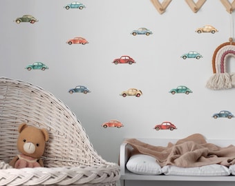 Vintage Car Wall Stickers: Retro Kids Room Decor