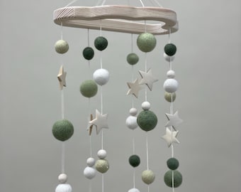 BABY MOBILE Felt handmade SANNA, bassinet mobile cloud, mobile baby with stars, gift for birth, nursery decoration